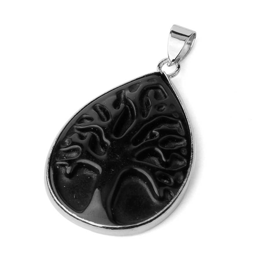 Pendentif en Onyx "Stabilité & Maîtrise de soi" - Arbre de vie