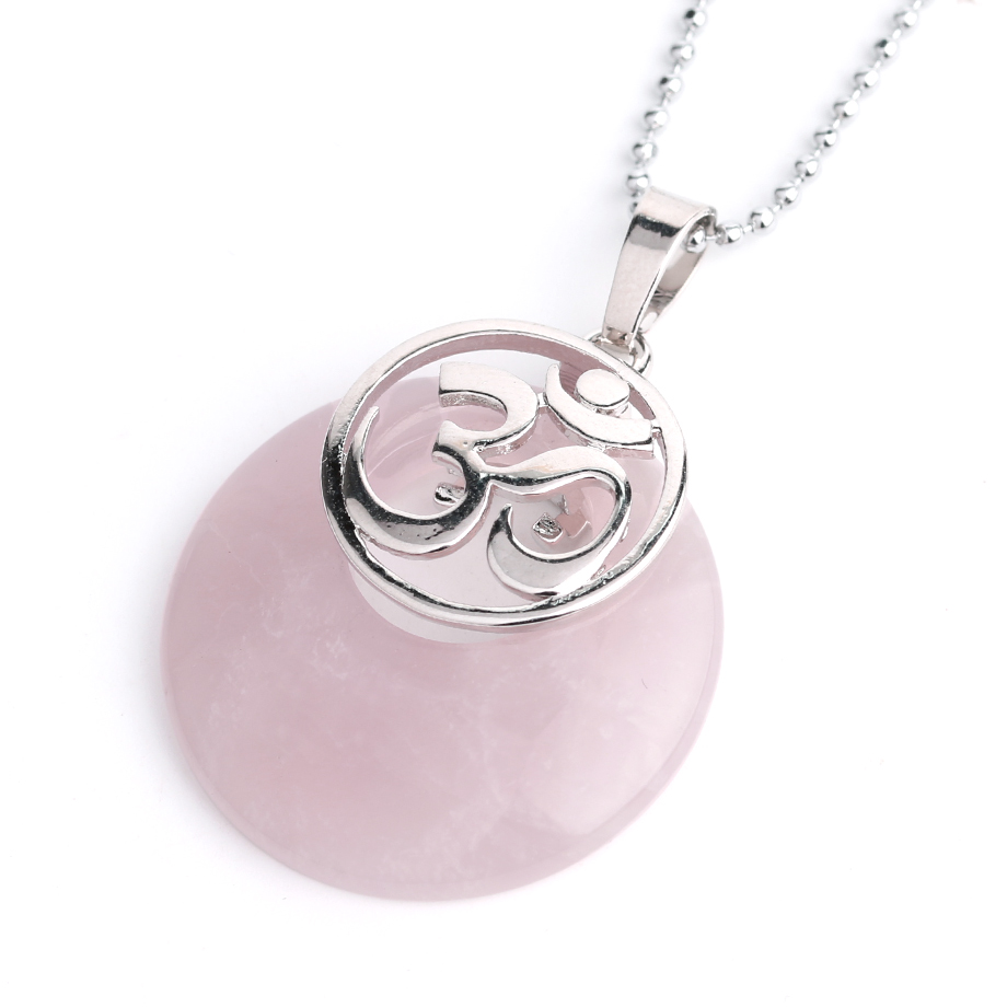 Chaîne et son Pendentif Guérison en Quartz rose "Amour & Confiance en soi" - Om