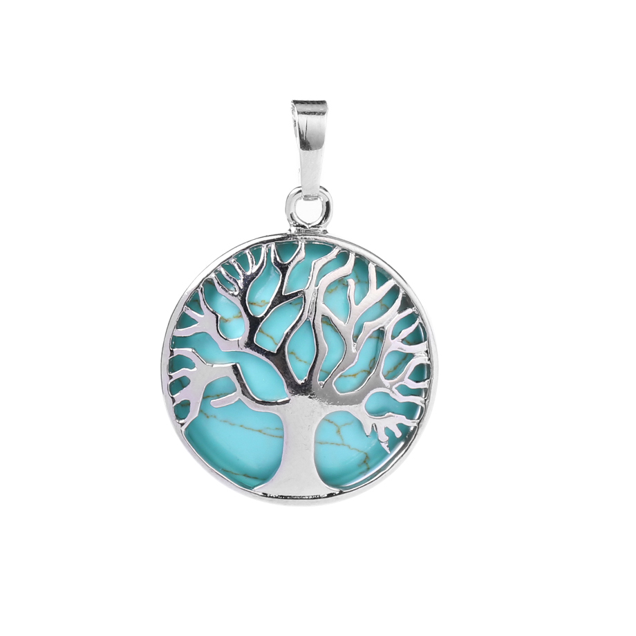 Pendentif Reiki en Turquoise "Stabilité & Empathie" - Arbre de vie