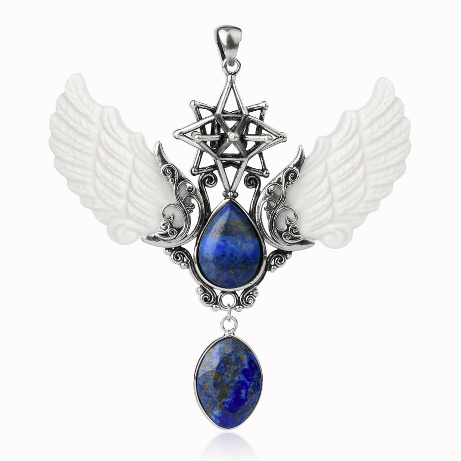 Pendentif en Lapis-Lazuli "Santé & Harmonie" - Ailes d'Ange