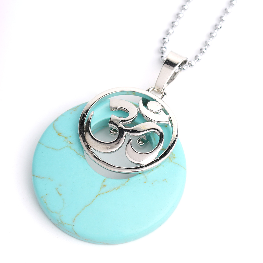 Chaîne et son Pendentif Guérison en Turquoise "Stabilité & Empathie" - Om