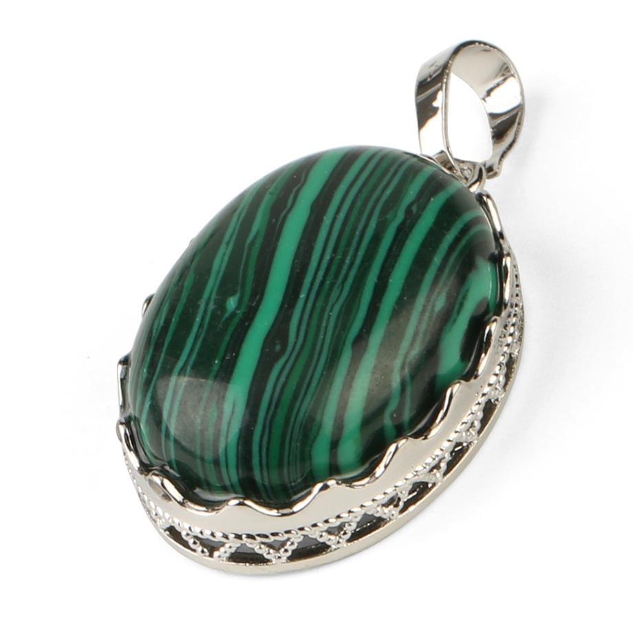 Pendentif Guérison en Malachite "Protection & Clairvoyance" - Cabochon