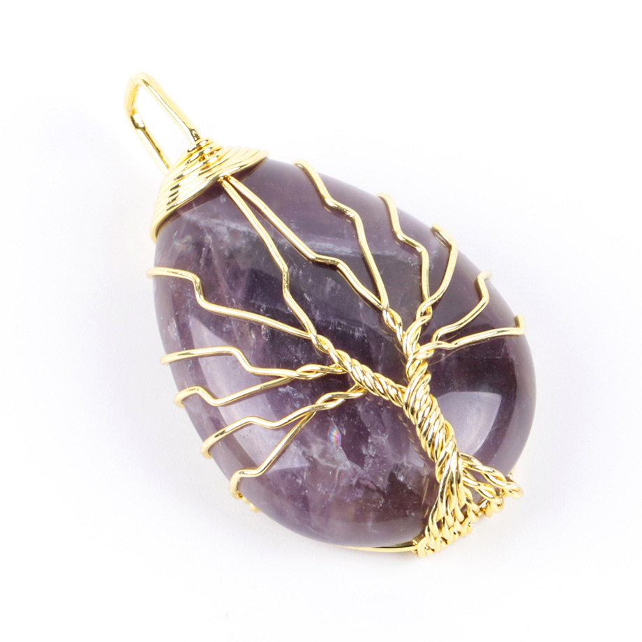 Pendentif Reiki en Améthyste "Force & Sagesse" - Arbre de vie