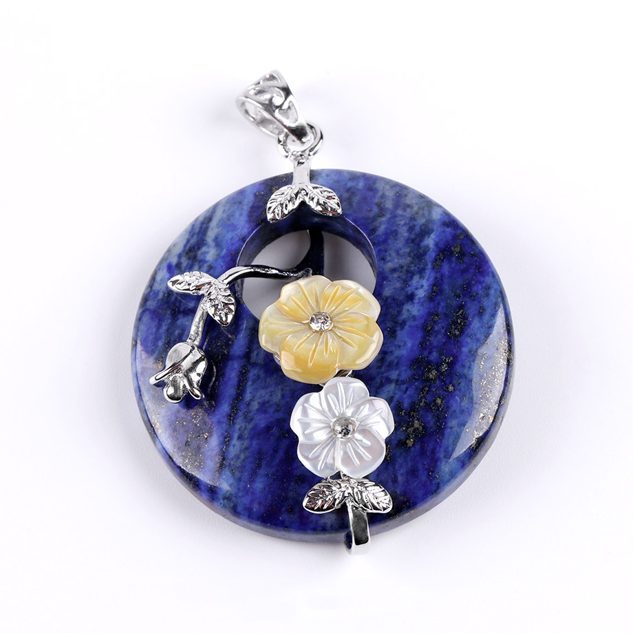 Pendentif en Lapis-Lazuli "Santé & Harmonie" - Fleur