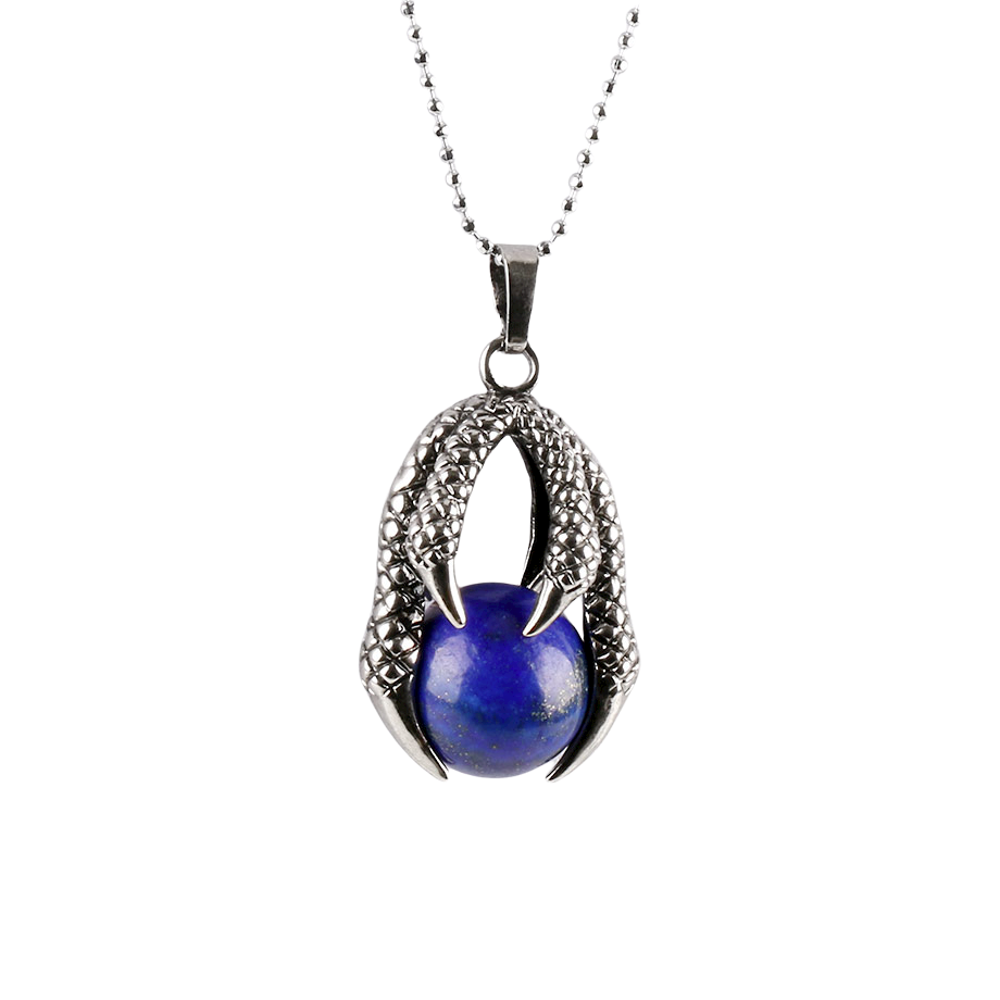 Chaîne et son Pendentif en Lapis-Lazuli "Santé & Harmonie" - Griffes de dragon