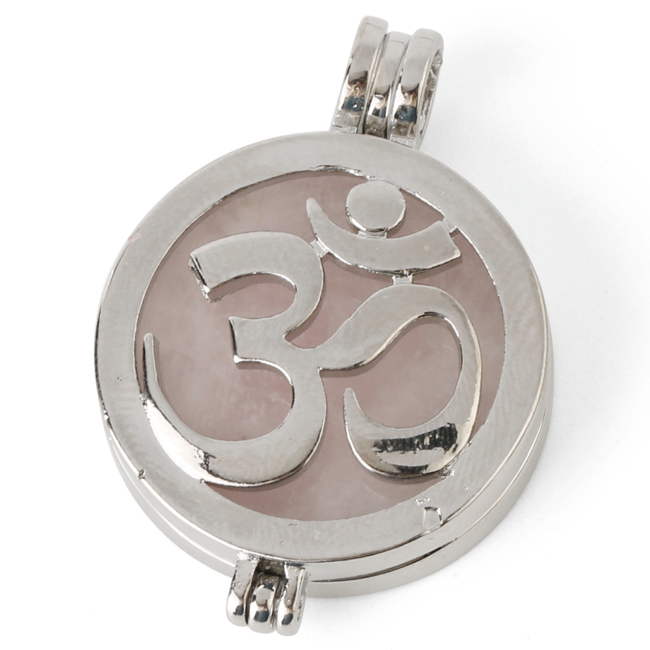 Pendentif Reiki en Quartz rose "Amour & Confiance en soi" - Om