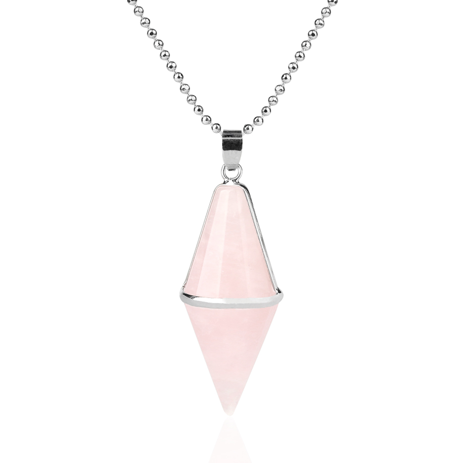 Chaîne et son Pendentif Reiki en Quartz rose "Amour & Confiance en soi"