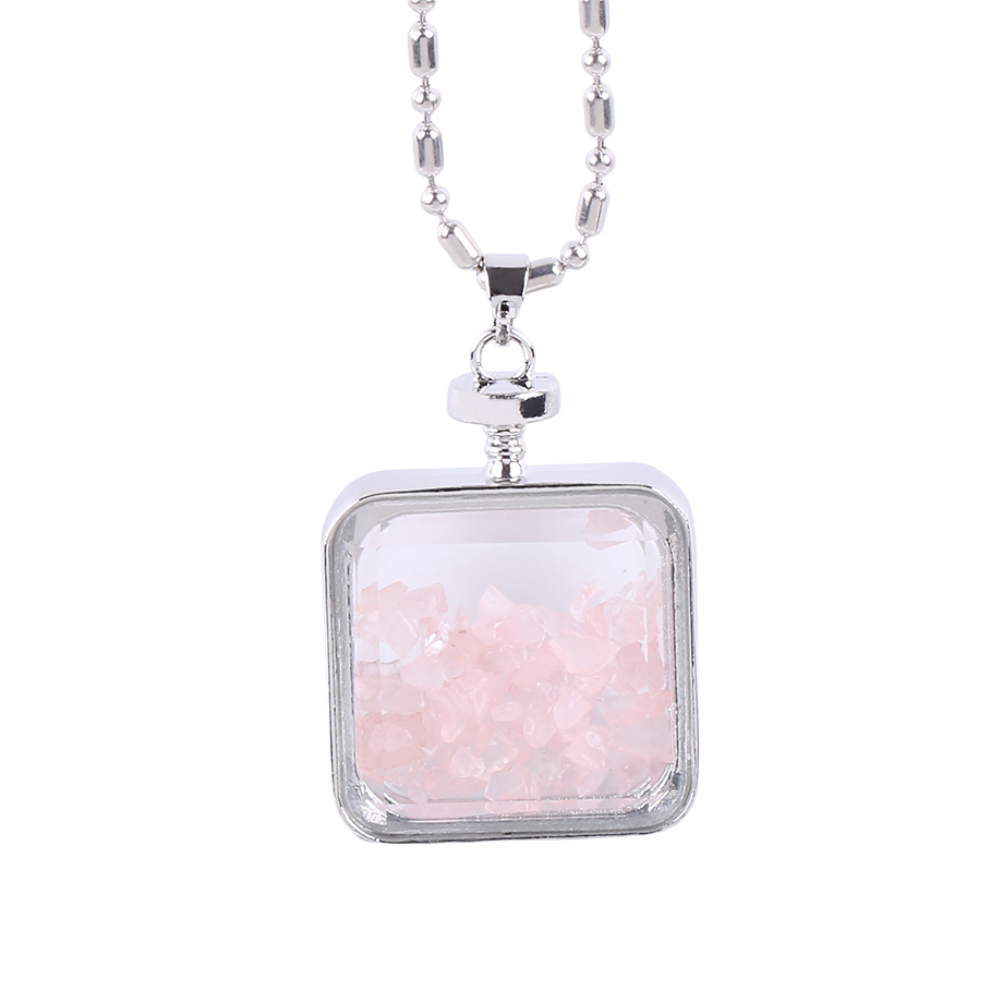 Chaîne et son Pendentif Reiki en Quartz rose "Amour & Confiance en soi"