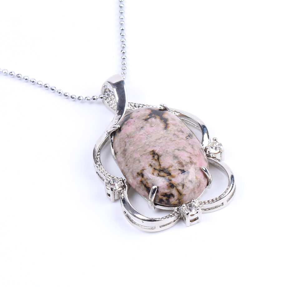 Chaîne et son Pendentif Guérison en Rhodonite "Amour & Bienveillance"