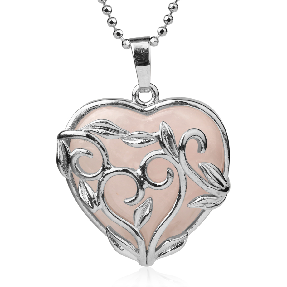 Chaîne et son Pendentif Guérison en Quartz rose "Amour & Confiance en soi"