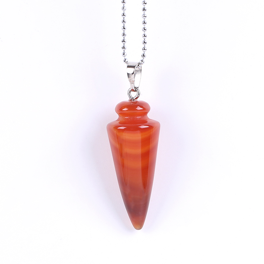 Chaîne et son Pendentif Reiki en Agate feu "Énergie & Sécurité"