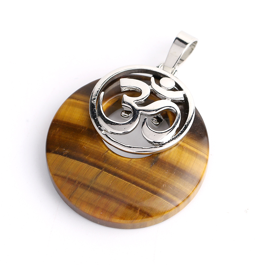 Pendentif Reiki en Oeil de tigre "Courage & Audace" - Om