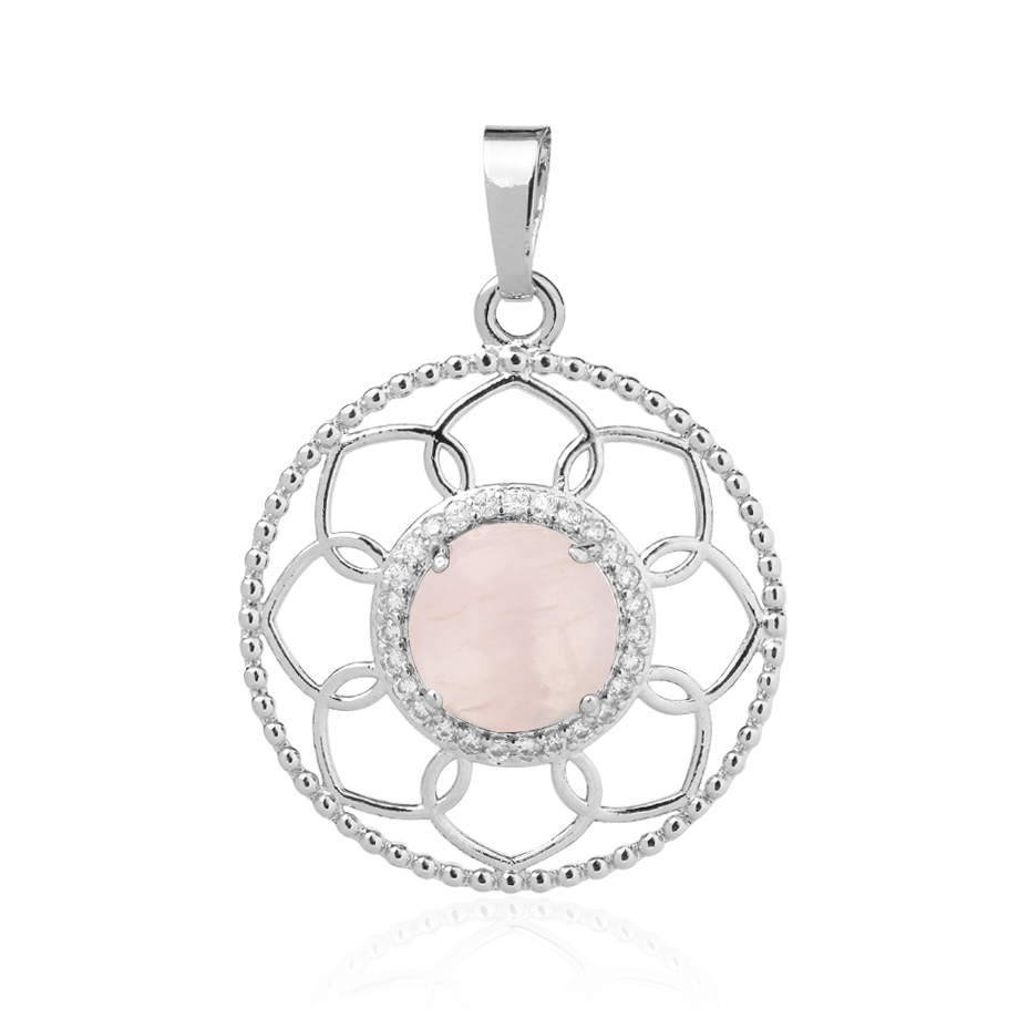 Pendentif Reiki en Quartz rose "Amour & Confiance en soi"