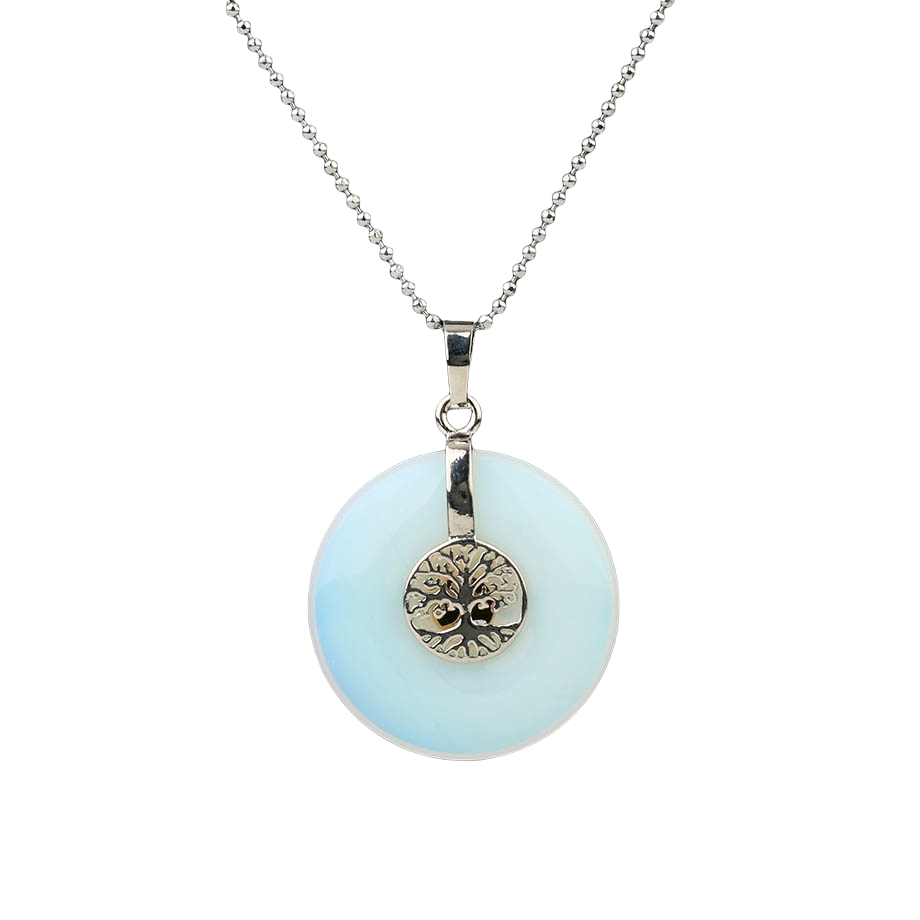 Chaîne et son Pendentif Reiki en Opale "Créativité & Spontanéité" - Arbre de vie