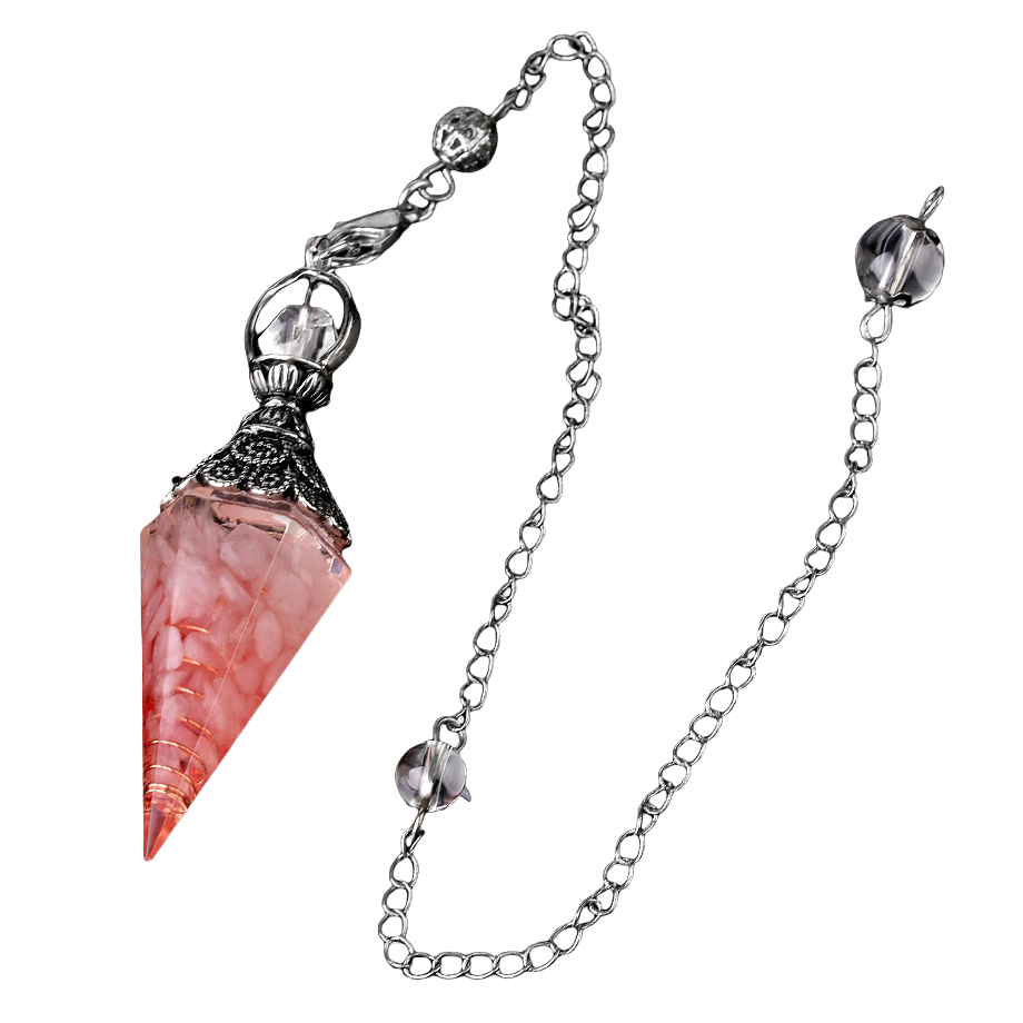 Pendule Guérison en Quartz rose "Amour & Confiance en soi"