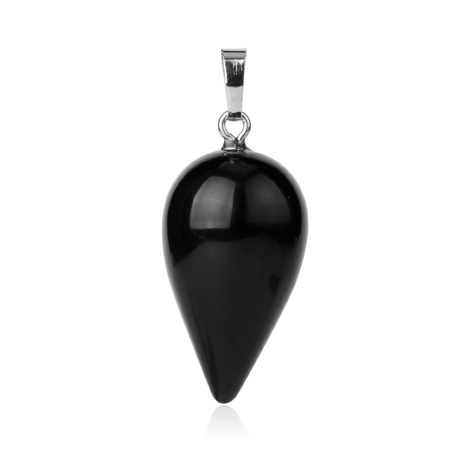 Pendentif Guérison en Onyx "Stabilité & Maîtrise de soi" - Larme