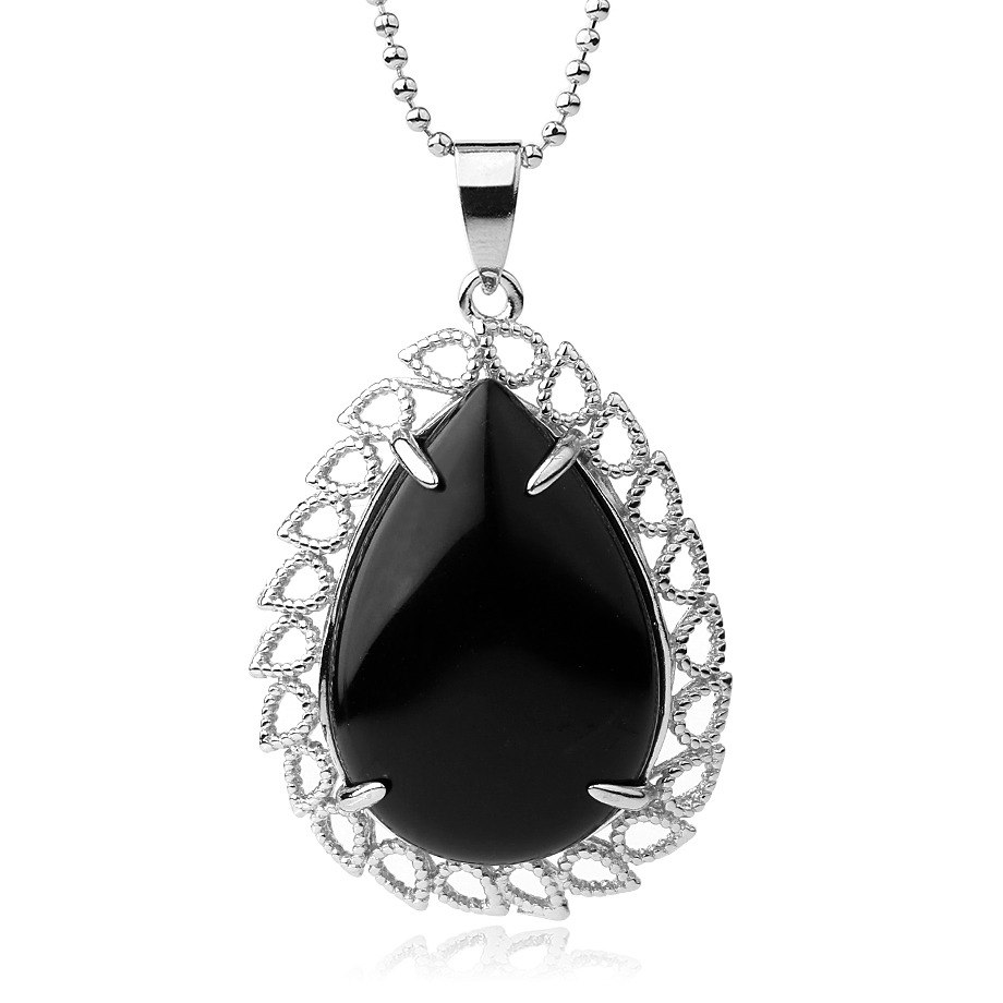 Chaîne et son Pendentif Reiki en Onyx "Stabilité & Maîtrise de soi"