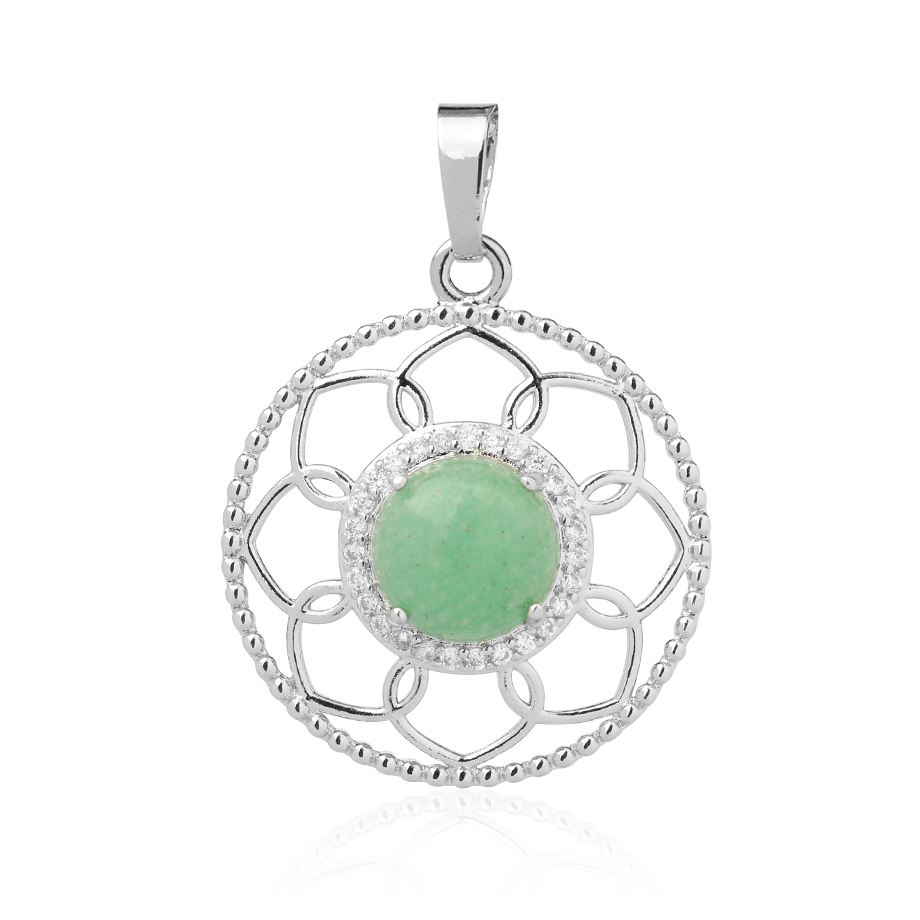 Pendentif Reiki en Aventurine verte "Développement & Épanouissement"