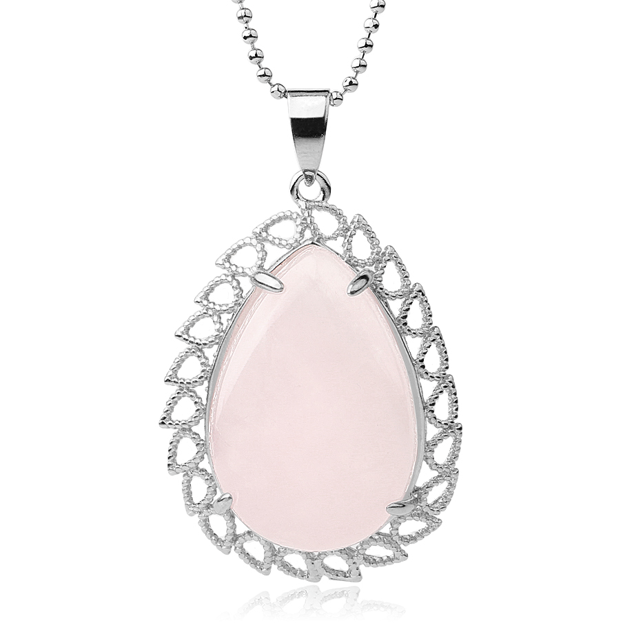 Chaîne et son Pendentif Reiki en Quartz rose "Amour & Confiance en soi"