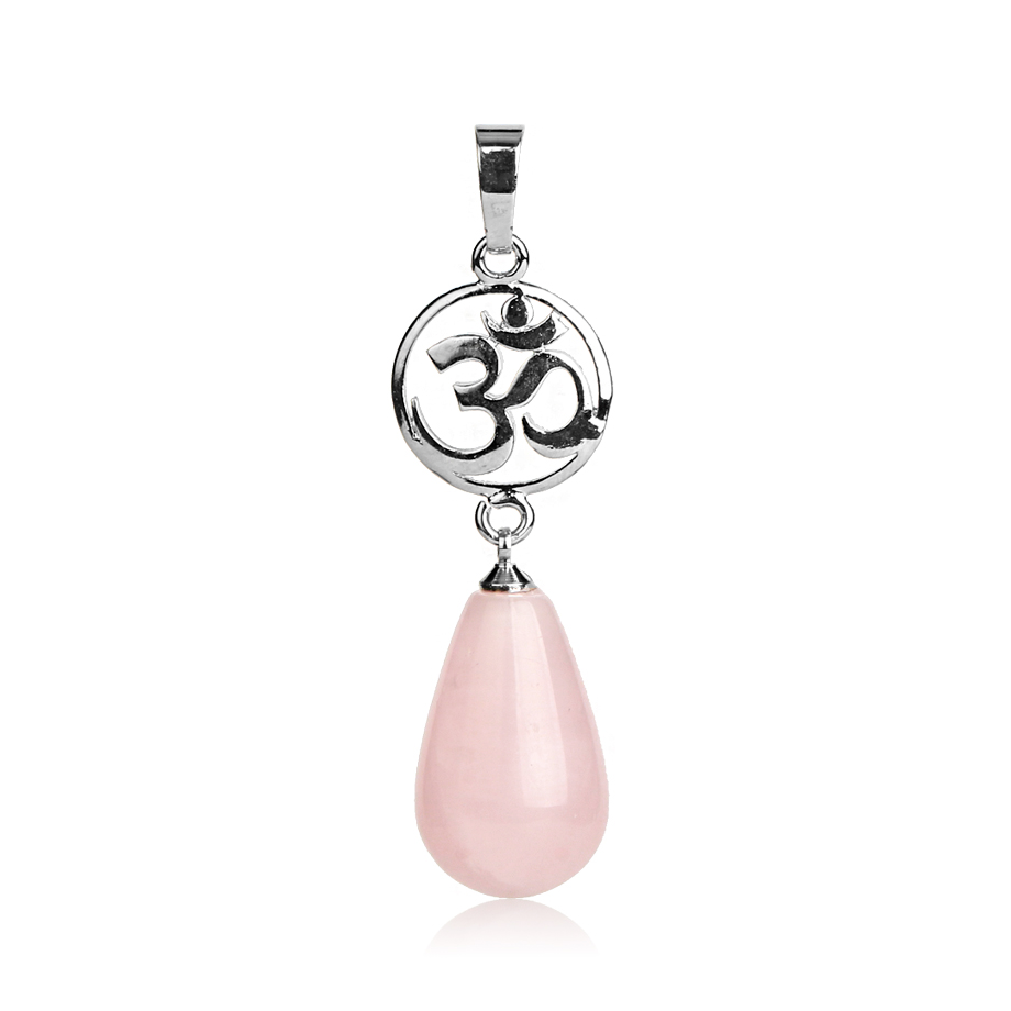 Pendentif en Quartz rose "Amour & Confiance en soi" - Goutte & Om