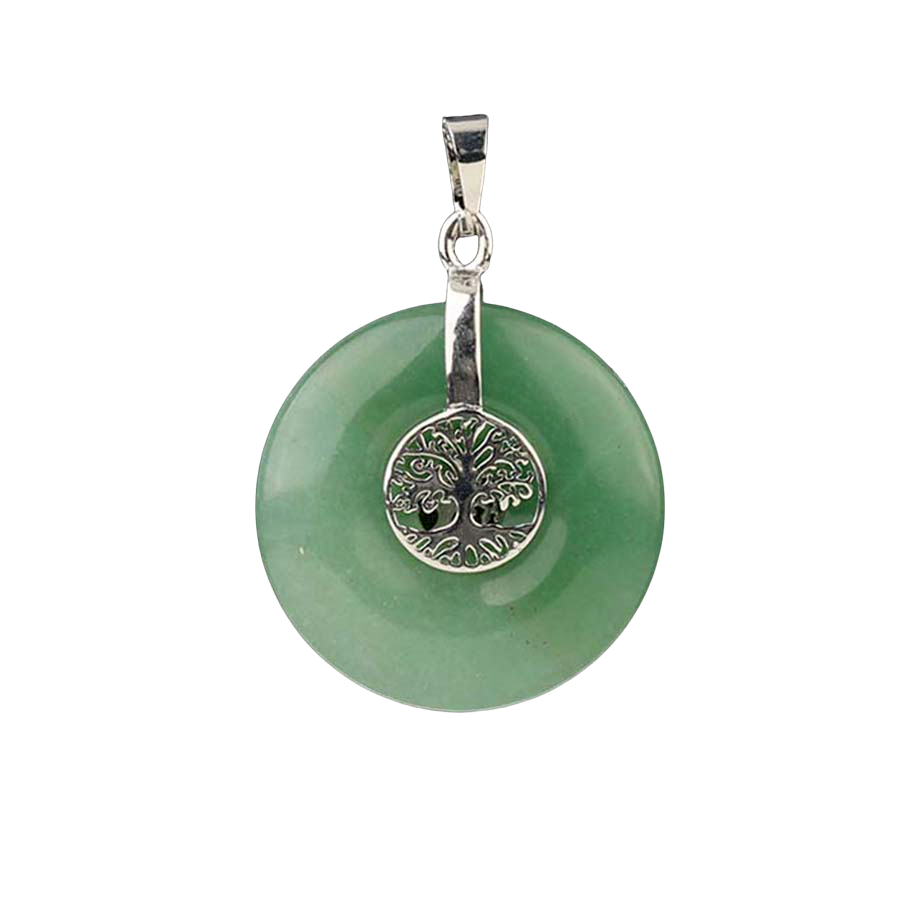 Pendentif Reiki en Aventurine verte "Développement & Épanouissement" - Arbre de vie