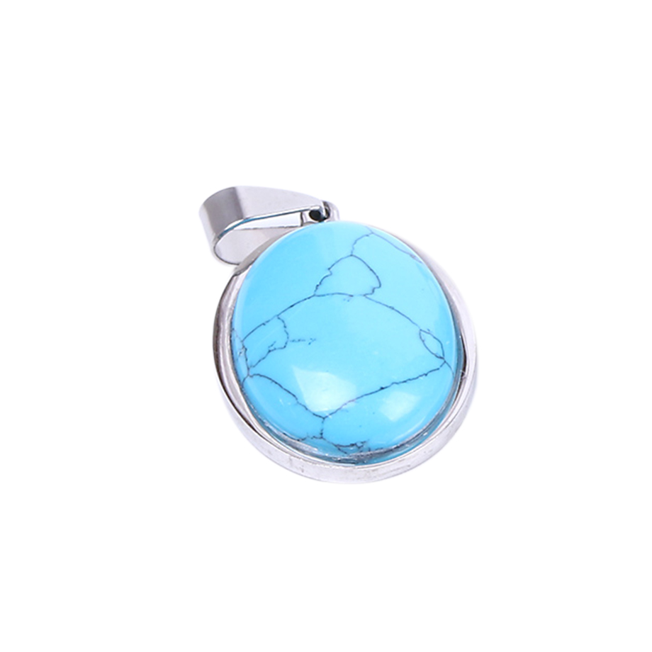 Pendentif Reiki en Turquoise "Stabilité & Empathie" - Cabochon