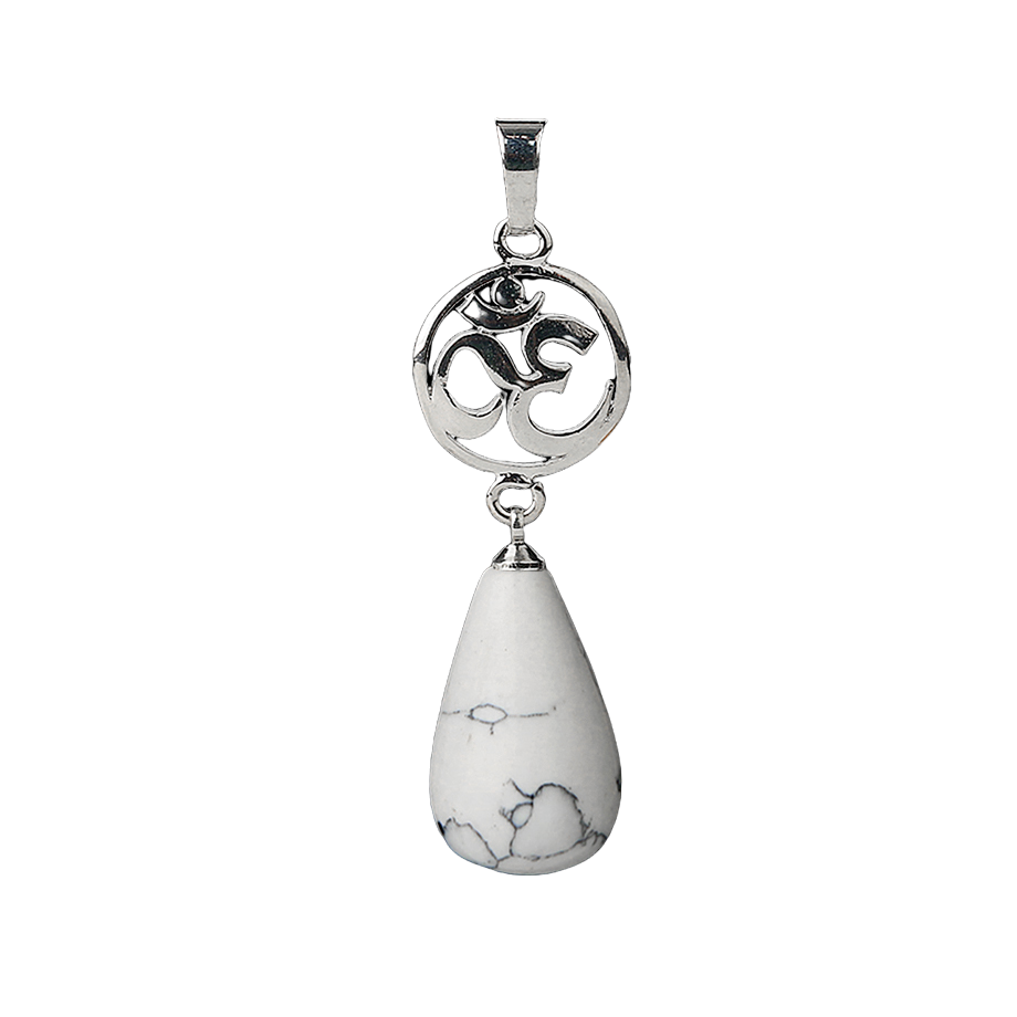 Pendentif en Howlite - Goutte & Om