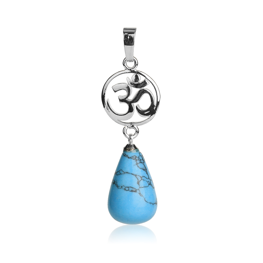 Pendentif en Turquoise "Stabilité & Empathie" - Goutte & Om