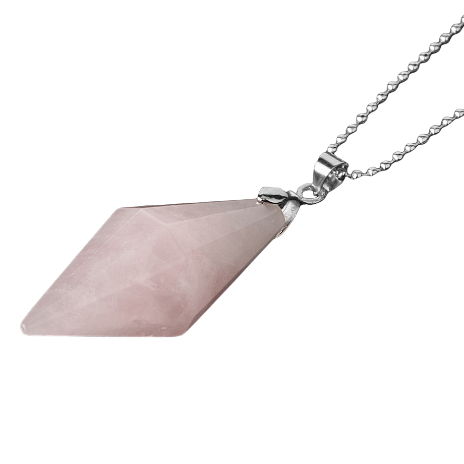 Chaîne et son Pendentif Guérison en Quartz rose "Amour & Confiance en soi"