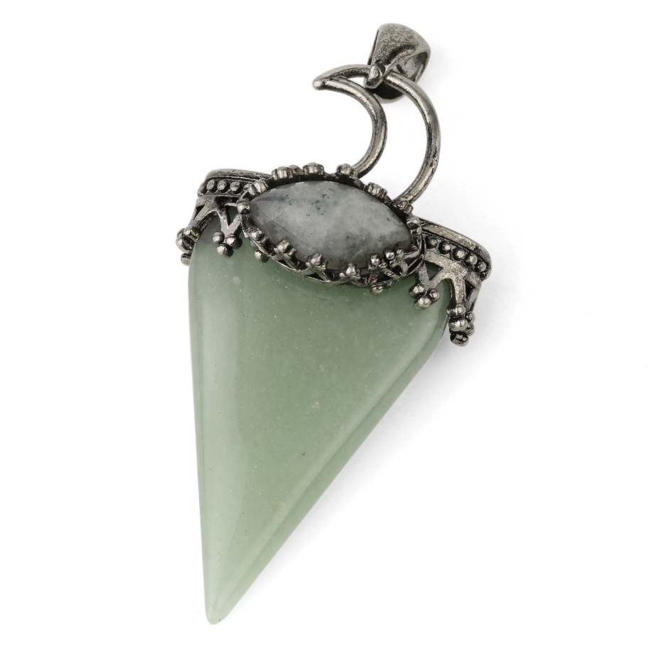 Pendentif en Aventurine verte "Développement & Épanouissement" - Lune