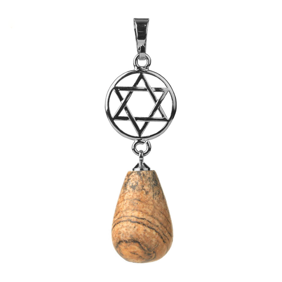 Pendentif en Jaspe "Épanouissement & Estime de soi" - Goutte étoilé