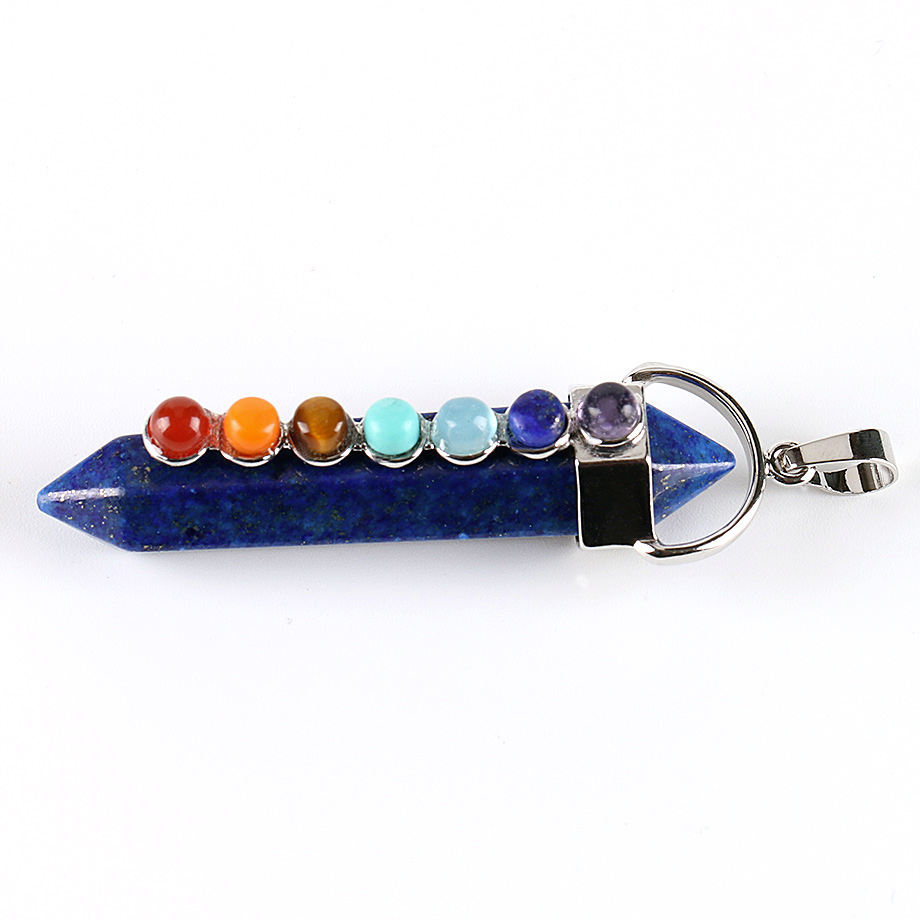 Pendentif Sept Chakras en Lapis-Lazuli "Santé & Harmonie" - Prisme