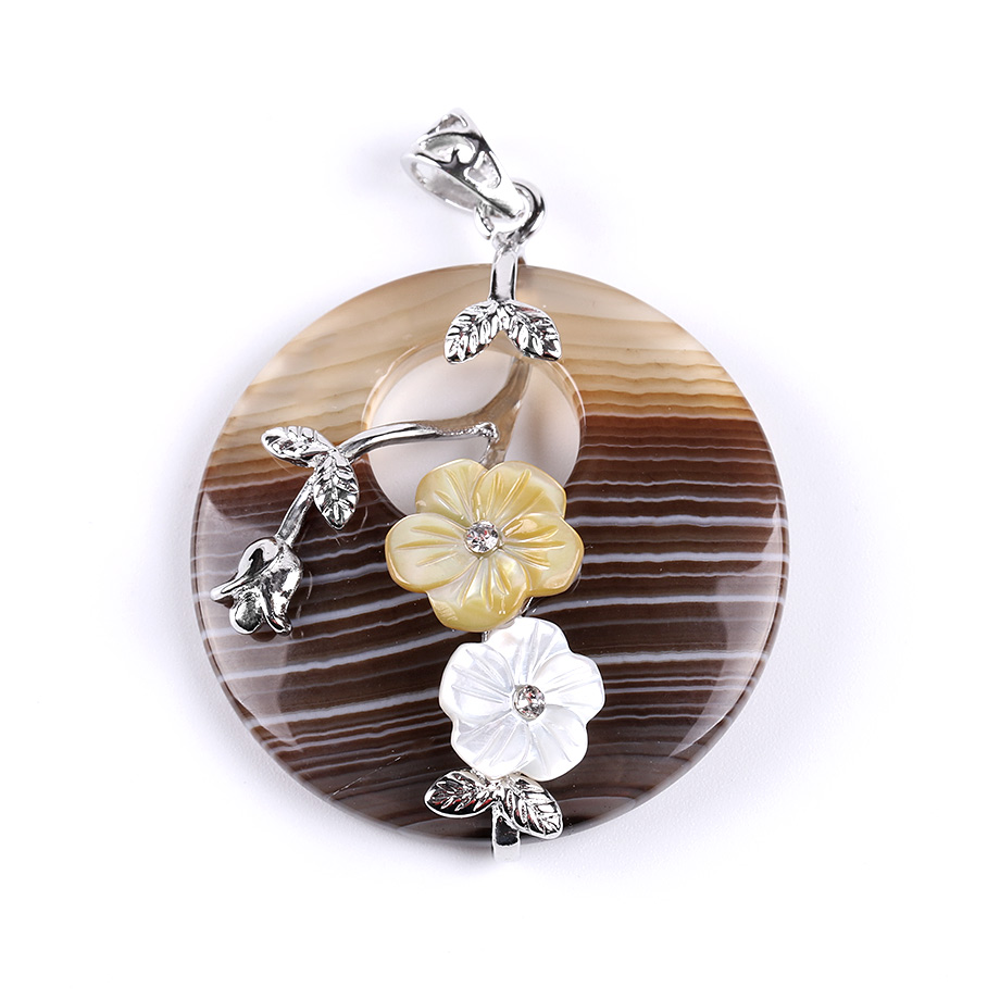 Pendentif en Agate "Ancrage & Equilibre" - Fleur