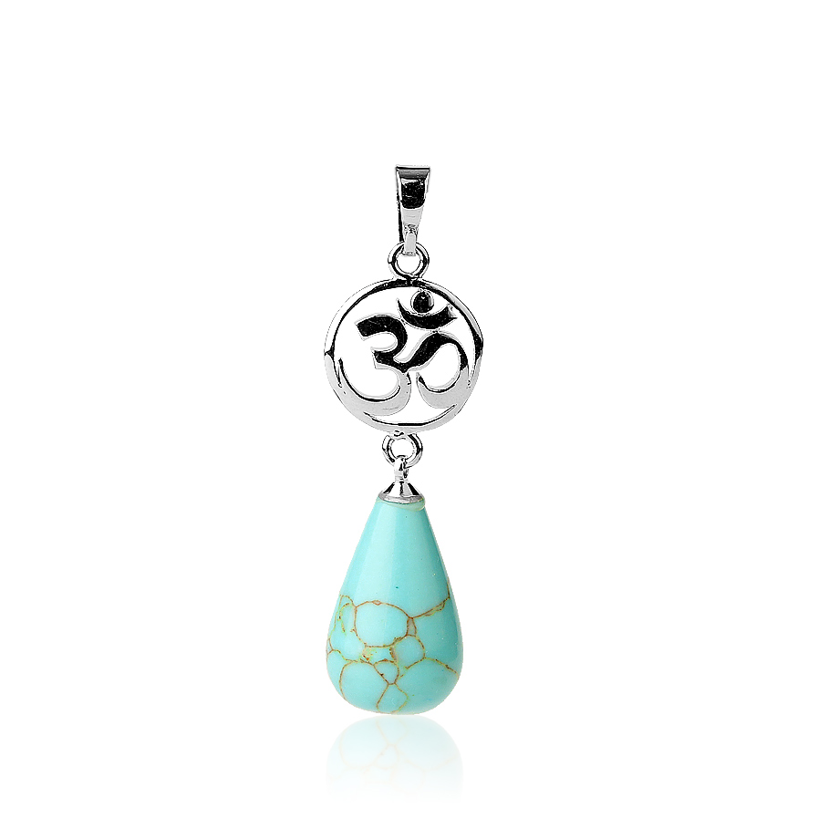 Pendentif en Turquoise "Stabilité & Empathie" - Goutte & Om