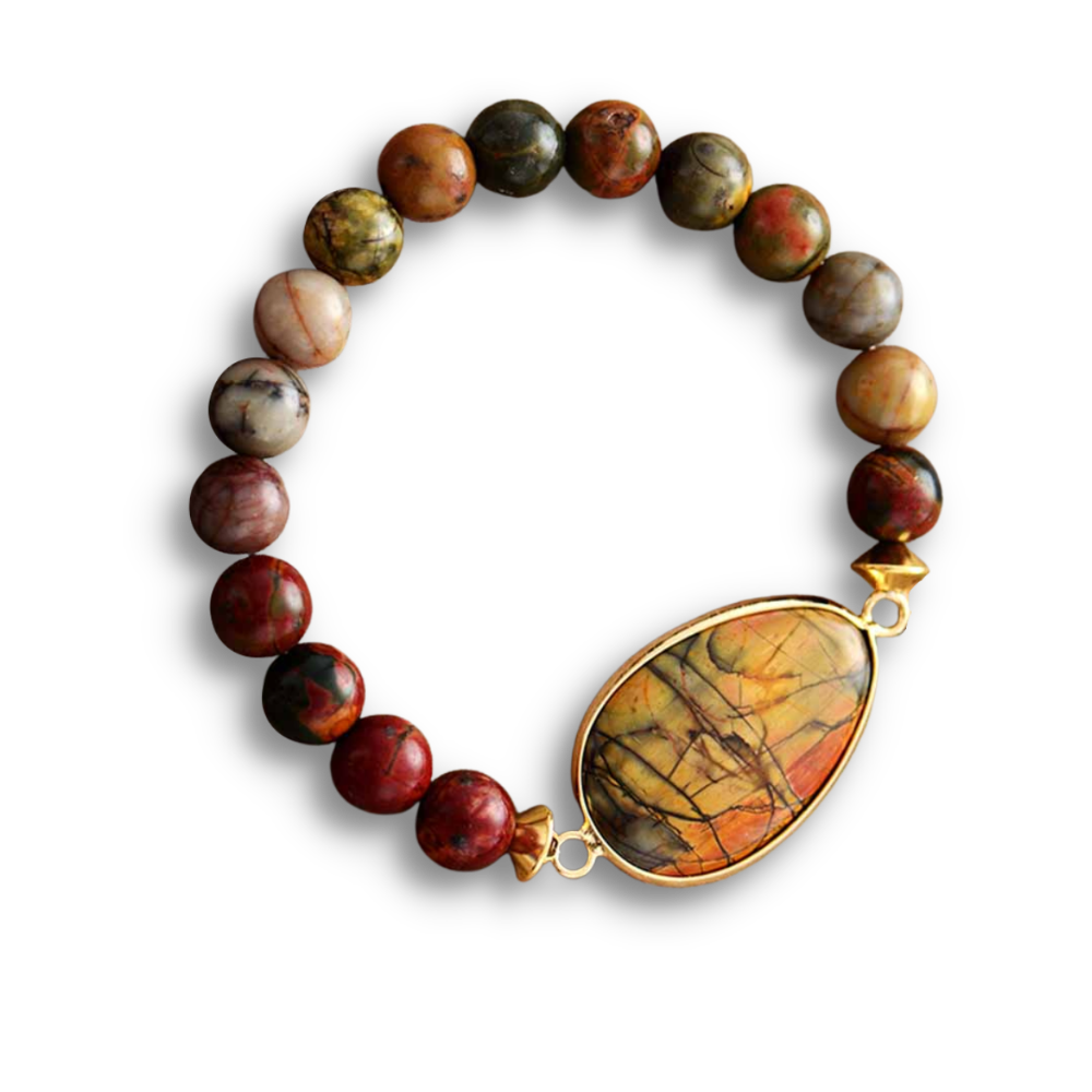 Bracelet en Jaspe "Épanouissement & Estime de soi" - Cabochon