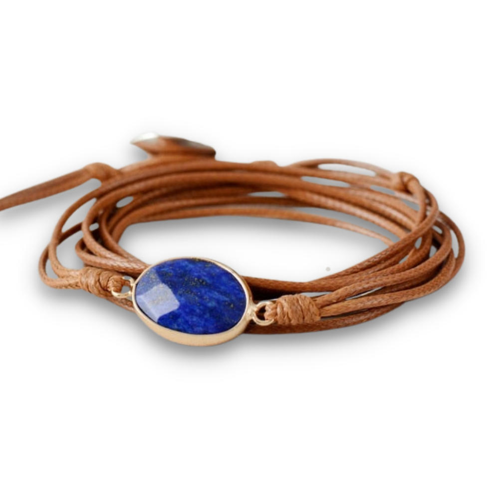 Bracelet Bohémien en Lapis Lazuli "Santé & Harmonie" - Cabochon
