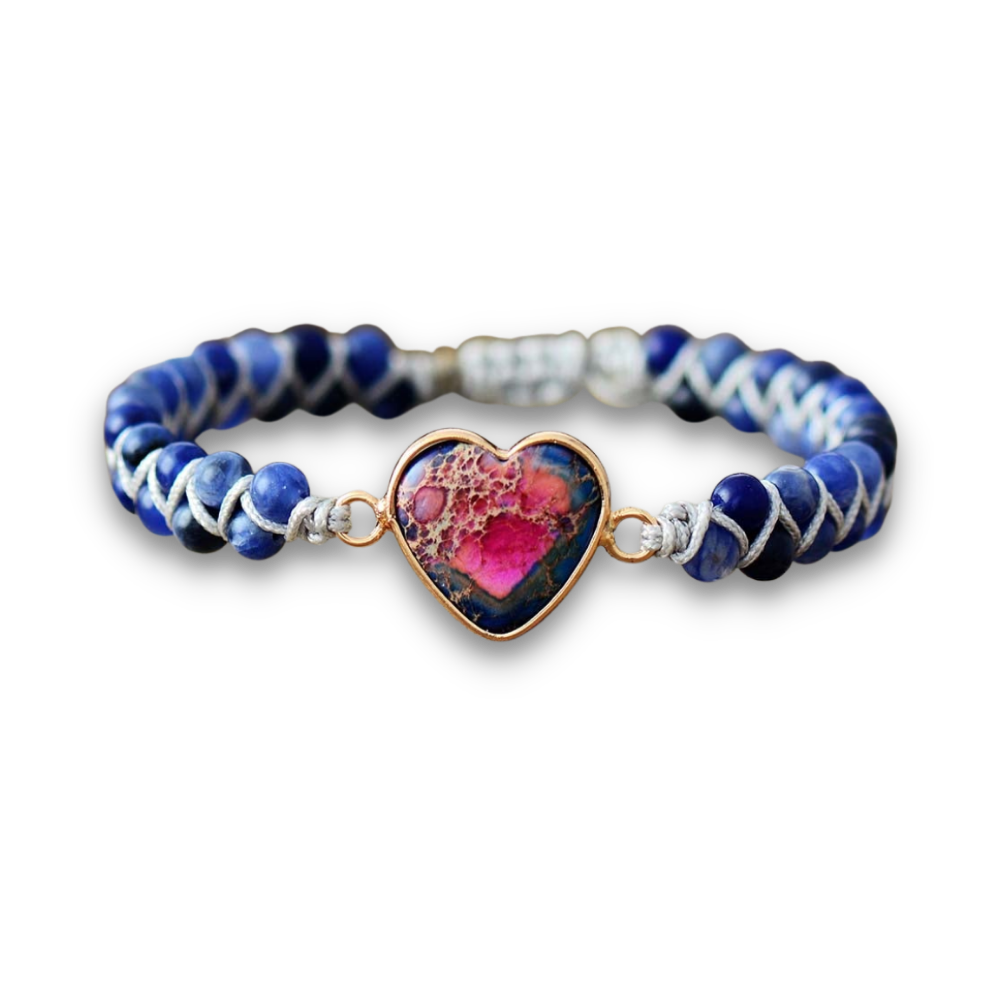 Bracelet en Sodalite "Humilité & Courage" - Coeur