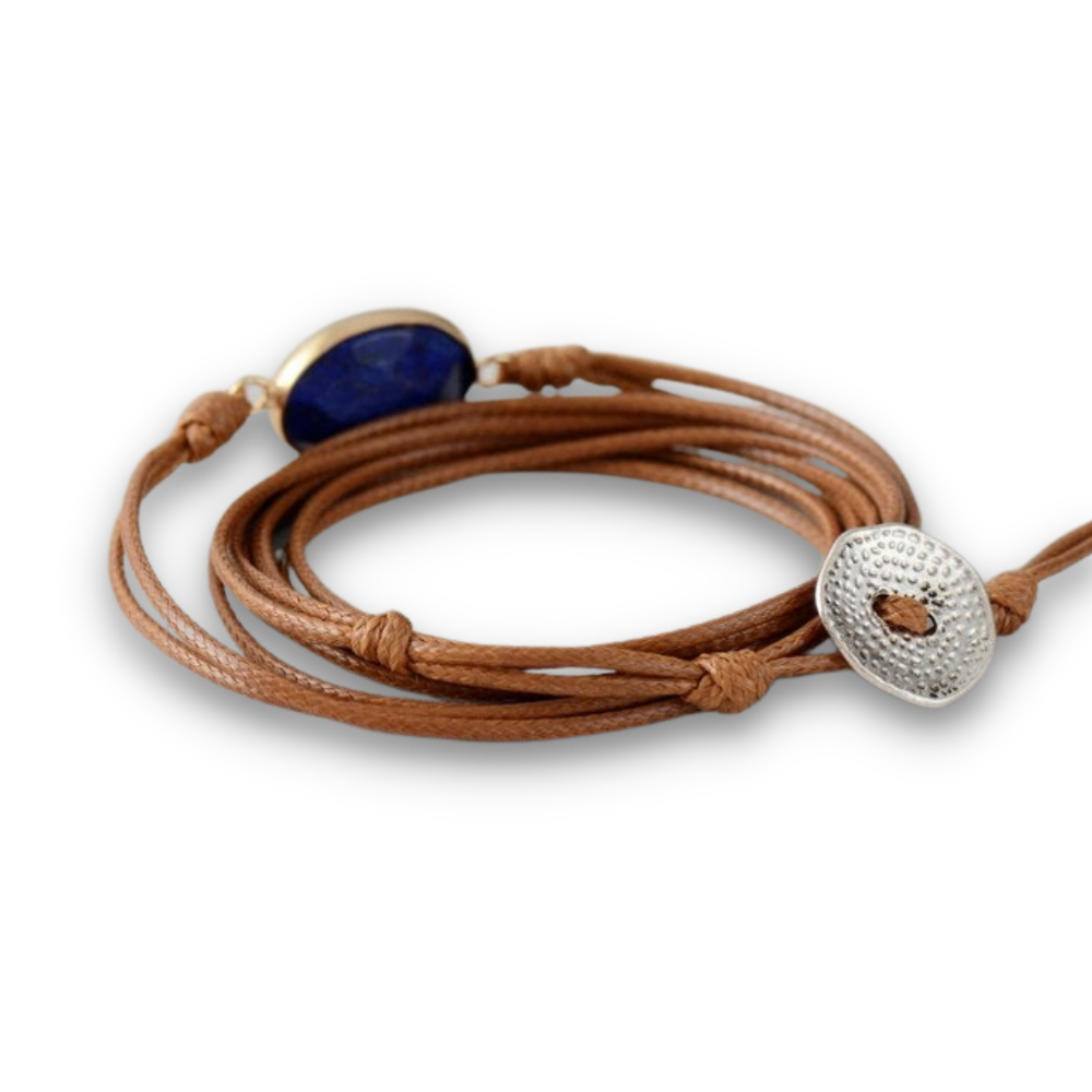 Bracelet Bohémien en Lapis Lazuli "Santé & Harmonie" - Cabochon