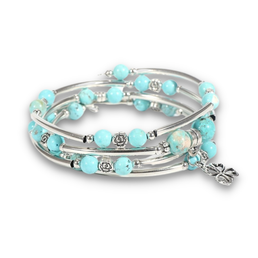 Bracelet en Turquoise bleue "Sérénité & Bien être"