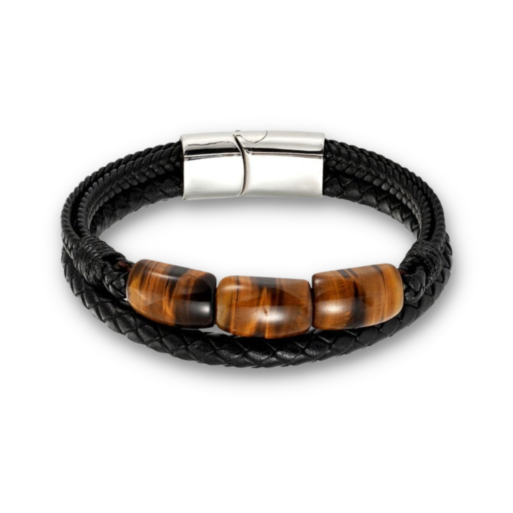 Bracelet en Oeil de tigre "Courage & Audace"