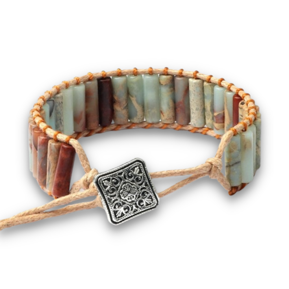 Bracelet Bohémien Yoga en Jaspe "Épanouissement & Estime de soi"