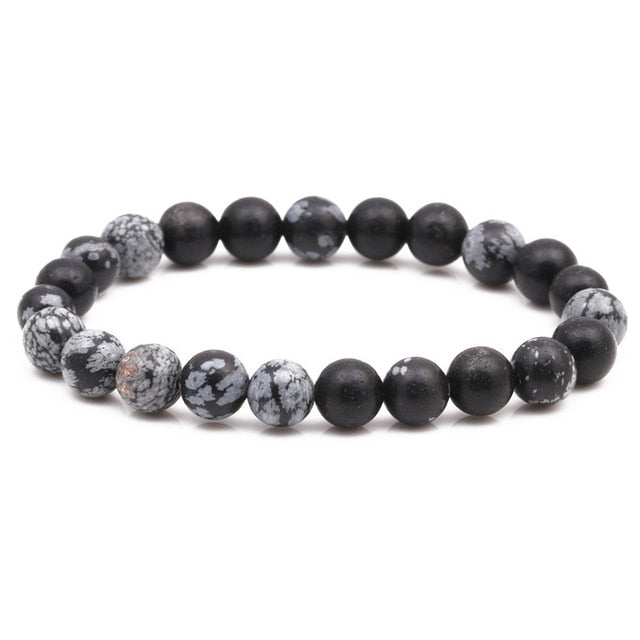 Bracelet Yoga en Obsidienne neige "Ancrage & Protection"