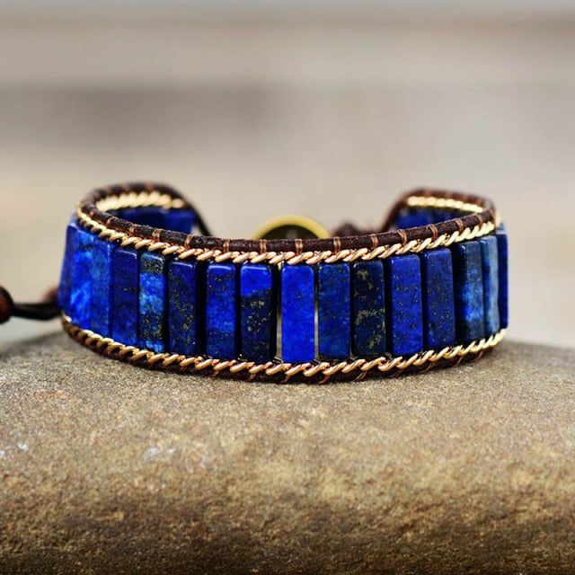 Bracelet Bohémien en Lapis Lazuli "Santé & Harmonie"