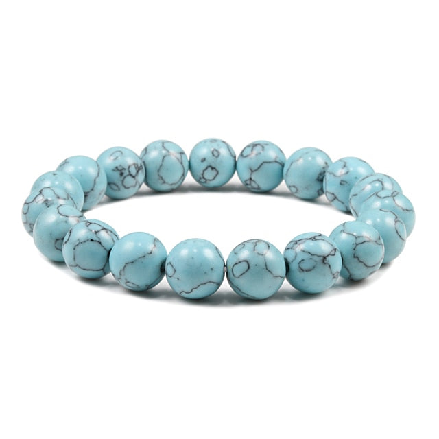 Bracelet Yoga en Turquoise bleue "Sérénité & Bien être"