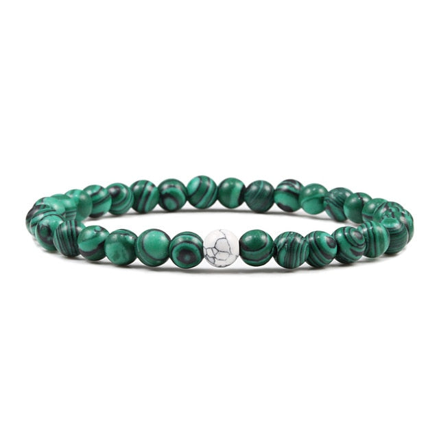 Bracelet Yoga en Malachite "Protection & Clairvoyance"