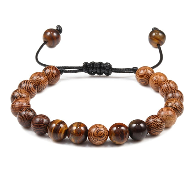 Bracelet Reiki en Bois "Amplification & Energie" - Ajustable