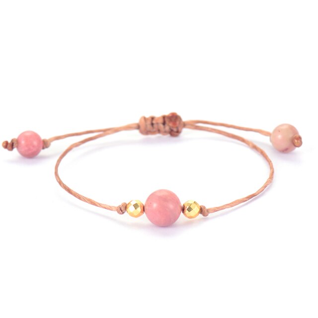 Bracelet Bohémien en Rhodonite "Amour & Bienveillance"