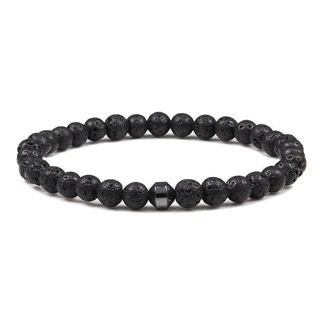 Bracelet Yoga en Pierre de lave "Ancrage & Stabilité"