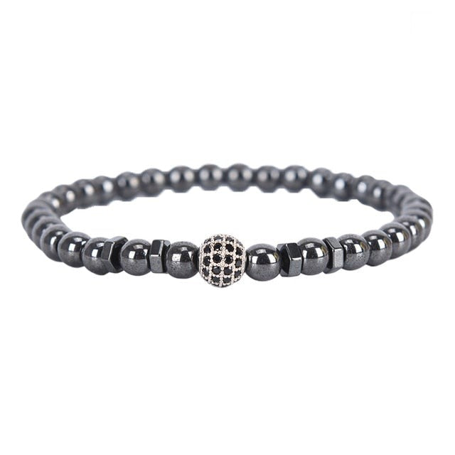 Bracelet Magnétique en Hématite "Force & Puissance"