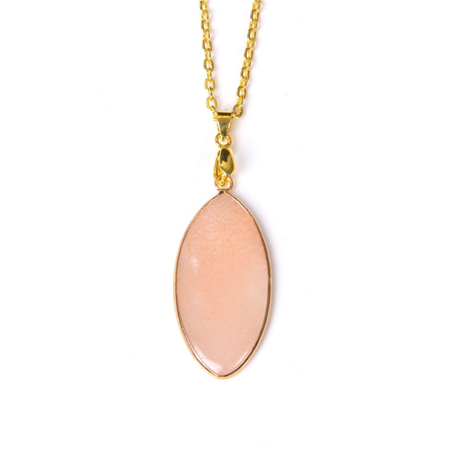 Chaîne et son Pendentif Guérison en Quartz rose "Amour & Confiance en soi"